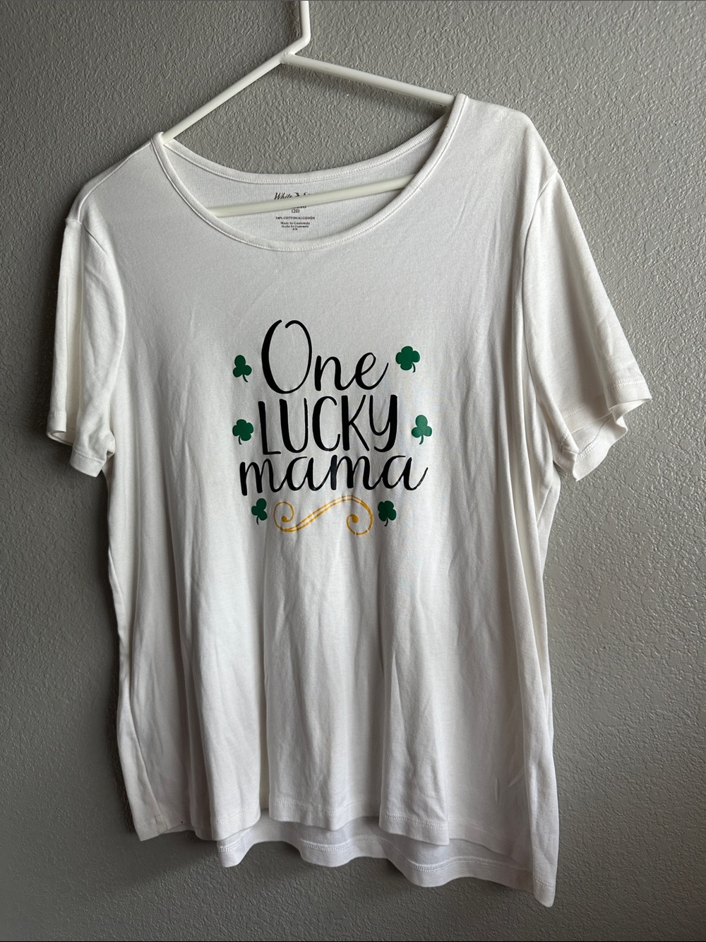 One Lucky Mama Graphic Tee - White